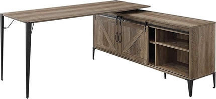 NicBex Kimberly-DW-00032-LWJ Home Office Desks, 65"x65"x31", Rustic Oak - LeafyLoom