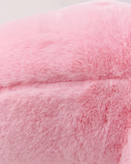 A Nice Night Faux Fur Reading Pillow Bed Wedge Large Adult Children Backrest with Arms Back Support for Sitting Up in Bed/Couch for Bedrest,BabyPink - LeafyLoom