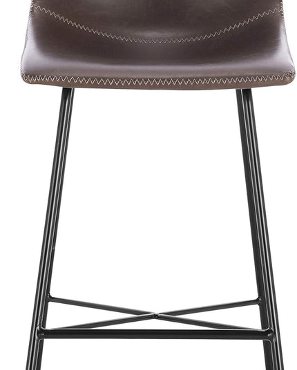 Poly and Bark Counter Stool 24 inches - Counter Height Bar Stools Set of 2 - Sturdy Kitchen Stools with Backs - Comfortable Bar Chair - Modern Countertop-High Chairs, Kitchen Island Barstools – Brown - LeafyLoom