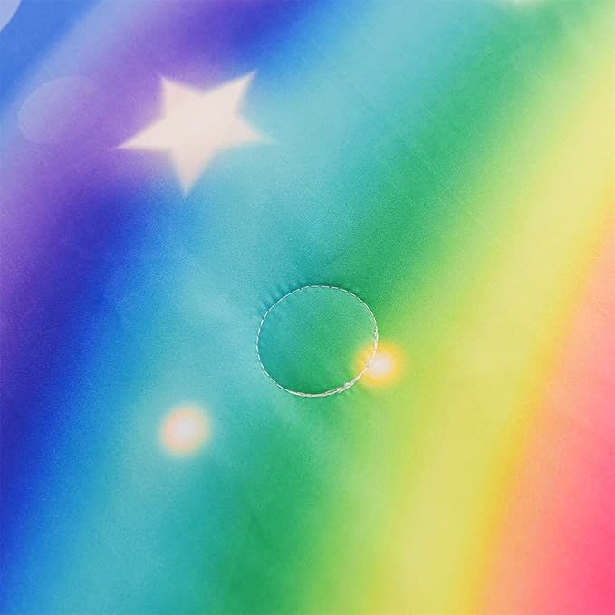 Aimuan Girls Unicorn Comforter Set 3 Pieces Pink Purple Bedding Set with Rainbow Star Galaxy Stars Fantasy Children Room Decor Soft Reversible Bed Sets for Boys/Girls/Teens (Pink-Purple Twin3Pcs) - LeafyLoom