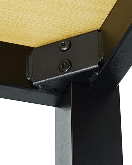 Computer Desk 47" PC Laptop Study Table Office Desk Workstation for Home Office,with Leg Bars,Modern Industrial Style,Oak Board Black Leg - LeafyLoom