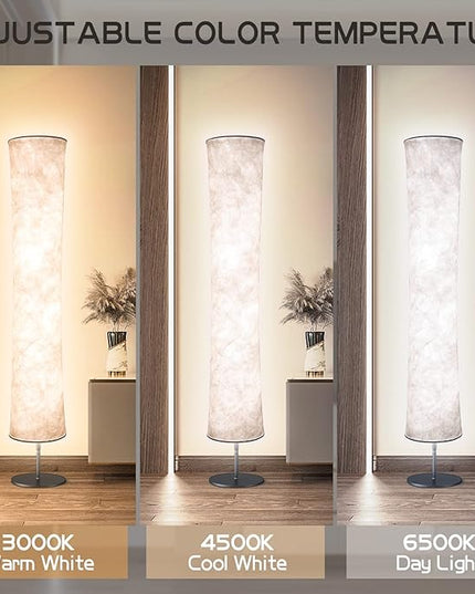 Torchlet LED Standing Lamp with Remote Control, Adjustable Color Temperature and Brightness, Modern Floor Lamp with Fabric Shade for Bedroom, Living Room - LeafyLoom