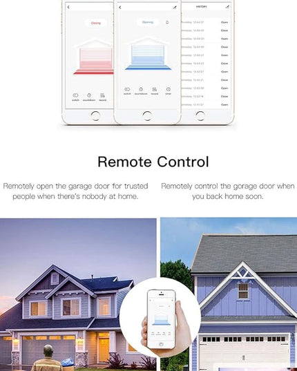 5V WiFi Smar Garage Door Opener Remote Controller,Monitor Garage Open Close Status by Phone Tuya app Anywhere,Compatible with Alexa Google Home MHCOZY