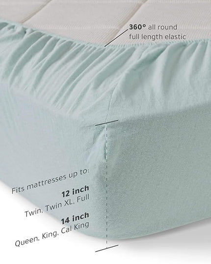 Comfort Spaces Cotton Flannel Breathable Warm Deep Pocket Sheets with Pillow Case Bedding, Cal King, Aqua Solid 4 Piece - LeafyLoom