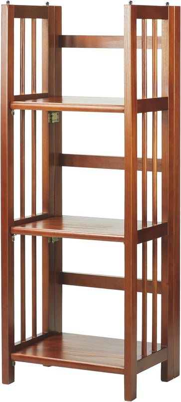 Casual Home 3-Shelf Folding Bookcase (14" Wide)-Mahagony - LeafyLoom