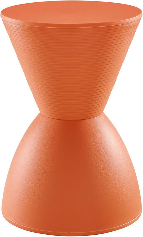 Modway Haste Contemporary Modern Hourglass Accent Stool in Orange - LeafyLoom