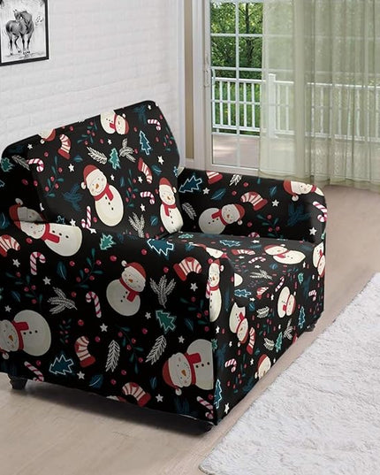 FKELYI Christmas Decor Sofa Couch Cover Cute Snowman Furniture Protector Easy Going Stretch Sofa Slipcover for Indoor Washable Sofa Slipcovers S FKELYI