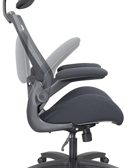 BOLISS 400lbs Ergonomic Mesh Office Chair, High Back Desk Chair - Adjustable Headrest with Flip-Up Arms, Tilt Function, Lumbar Support and Swivel Computer Task Chair-Black - LeafyLoom