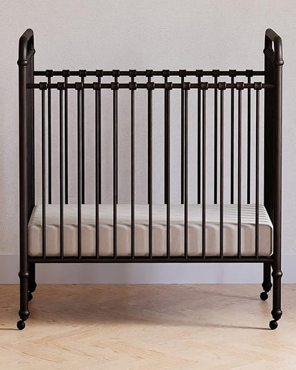 NAMESAKE Abigail 3-in-1 Convertible Mini Metal Crib in Vintage Iron, Greenguard Gold Certified - LeafyLoom
