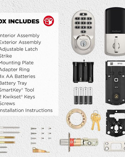 Kwikset Halo Wi-Fi Smart Lock, Keyless Entry Door Deadbolt, Geofence Auto-Unlock, Grade AAA Certified, No Hub Easy Install, Satin Nickel Lifetime Finish Warranty, Backlit Keypad Kwikset