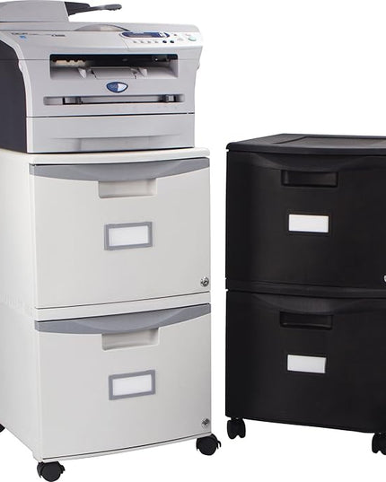 Storex 61315A01C File Cabinet, 1-Pack, Black/Teal - LeafyLoom