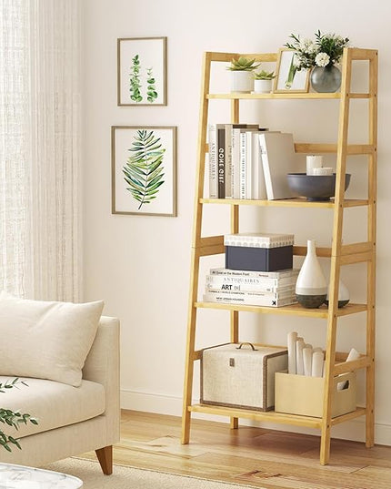 4-Tier Bamboo Ladder Shelf - LeafyLoom