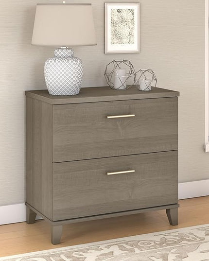 Bush Somerset Lateral File Cabinet, Ash Gray (WC81680) - LeafyLoom