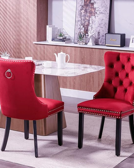 NicBex Haerin-SD-00102-LWJ Dining Chairs, 25.5"x19.7"x37.4", Burgundy - LeafyLoom