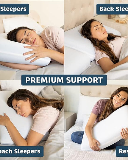 Pharmedoc Cooling Memory Foam Pillows, 2 Pack, Ventilated Cool Blue Bed Pillow, Reading and Bed Rest Pillows, Standard, Back Sleeper and Side Sleeper Support, Sleeping Pillows for Adults - LeafyLoom