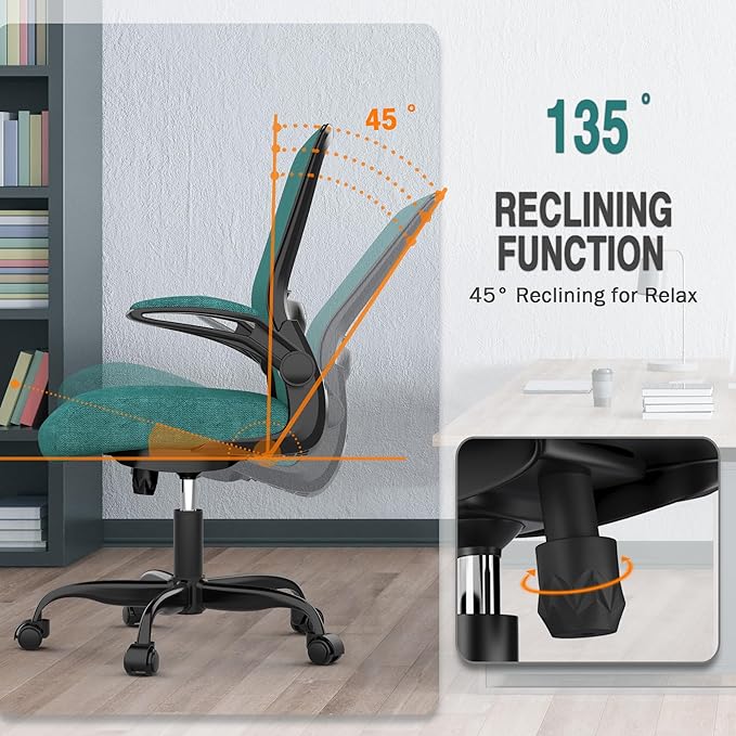 Office Chair, Ergonomic Desk Chair with Adjustable Lumbar Support, High Back Mesh Computer Chair with Flip-up Armrests-BIFMA Passed Task Chairs, Executive Chair for Home Office - LeafyLoom