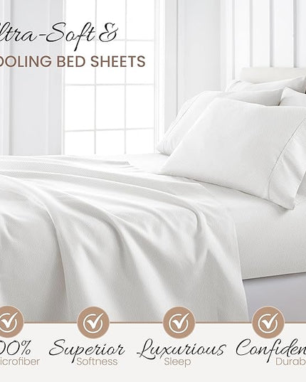Linen Market 4 Piece California King Bedding Sheet Set (Gray Stippled) - Sleep Better Than Ever with These Ultra-Soft & Cooling Bed Sheets for Your Cal King Size Bed - Deep Pocket Fits 16" Mattress - LeafyLoom