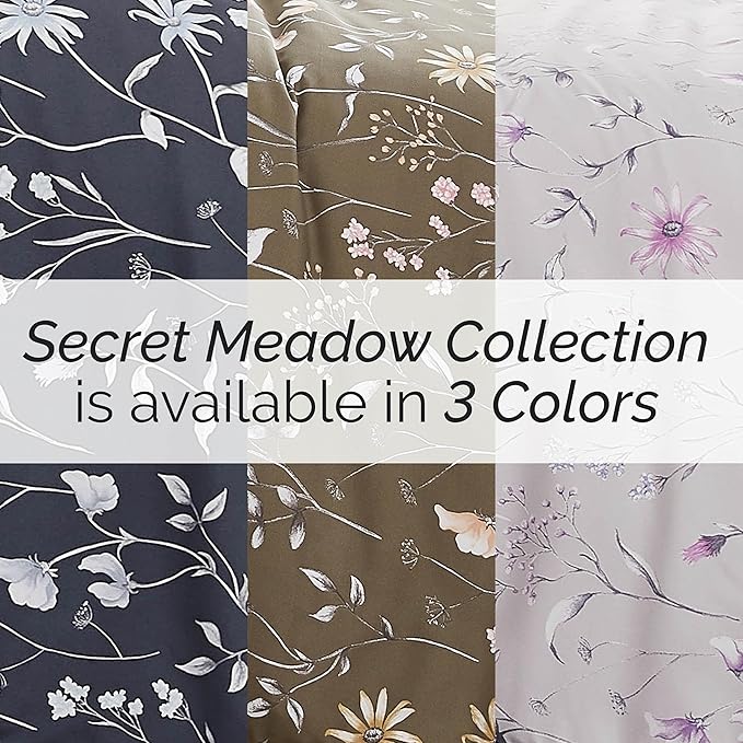Southshore Fine Living, Inc. Twin Comforter Set, Down Alternative All-Season Floral Comforter with Matching Pillow Sham, Soft Microfiber Bedspread for Twin or Twin XL Bed, Secret Meadow Blue - LeafyLoom