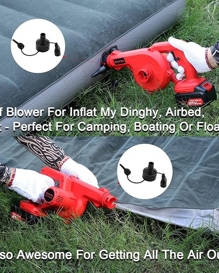 Mini Leaf Blower Red,2-in-1 Cordless Small Blower with 4.0Ah Battery and Charger,21v Blower for Inflating,Blowing Leaf,Clearing Dust & Small Trash,Car by SHINTYOOL - LeafyLoom