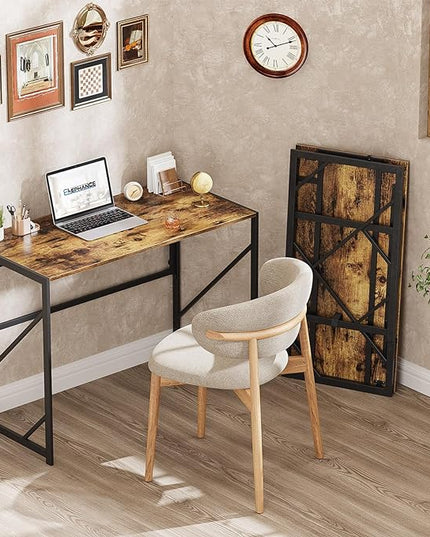 Elephance Folding Desk Writing Computer Desk for Home Office, No-Assembly Study Office Desk Foldable Table for Small Spaces - LeafyLoom