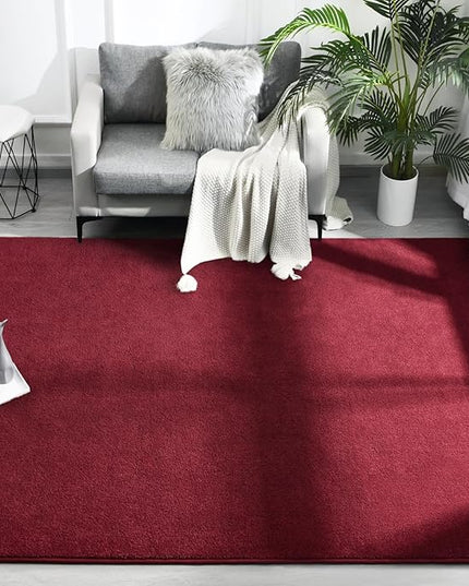 Area Rugs for Bedroom Living Room, 7x10 Rose Red Super Soft Comfy Thickened Memory-Foam Indoor Carpets, Modern Aesthetic Minimalist Carpet for Boys Girls Adults Apartment Nursery Home Décor - LeafyLoom