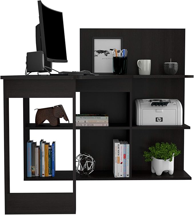 NicBex Kimberly-DW-00008-LWJ Home Office Desks, 47.2"x51.7"x43.3", Black - LeafyLoom