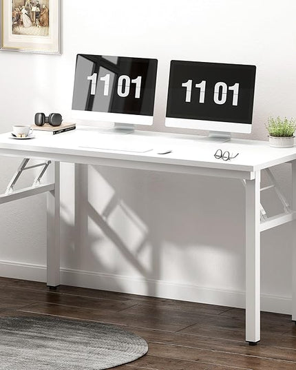 Need 47 inches Computer Desk Office Desk Folding Table with BIFMA Certification Computer Table Workstation, White AC5DW-120 - LeafyLoom