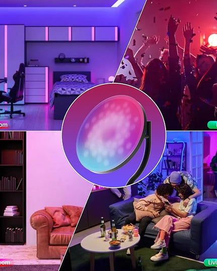 PESRAE Floor Lamp, 36W/3600LM Torchiere Bright Floor Lamp, RGB Color Changing Torchiere Floor Lamp, Rotatable Tall Lamp with Remote Control, Adjust Brightness for Bedroom and Play Room - LeafyLoom