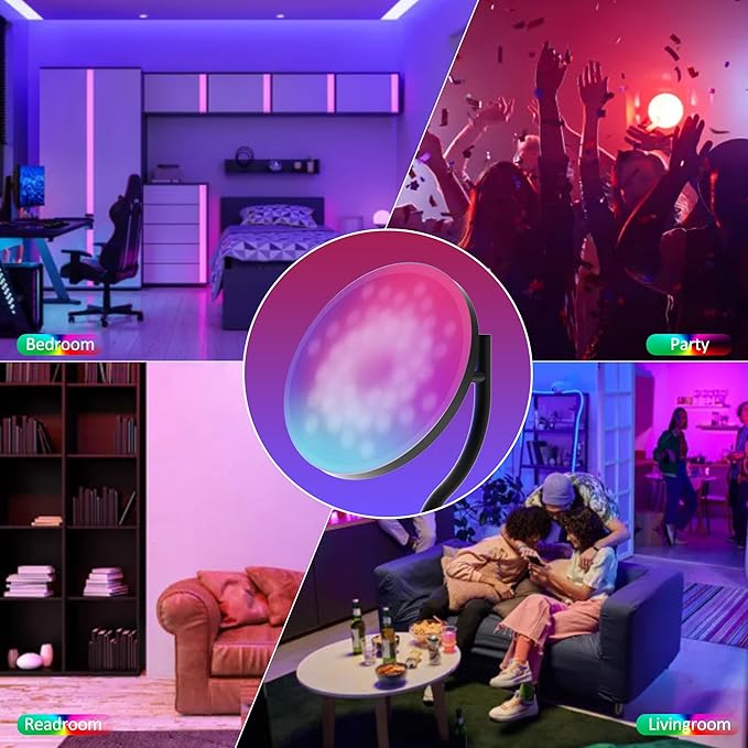 PESRAE Floor Lamp, 36W/3600LM Torchiere Bright Floor Lamp, RGB Color Changing Torchiere Floor Lamp, Rotatable Tall Lamp with Remote Control, Adjust Brightness for Bedroom and Play Room - LeafyLoom