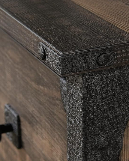 Sauder Steel River Lateral File, L: 30.08" x W: 20.75" x H: 29.53", Carbon Oak Finish - LeafyLoom