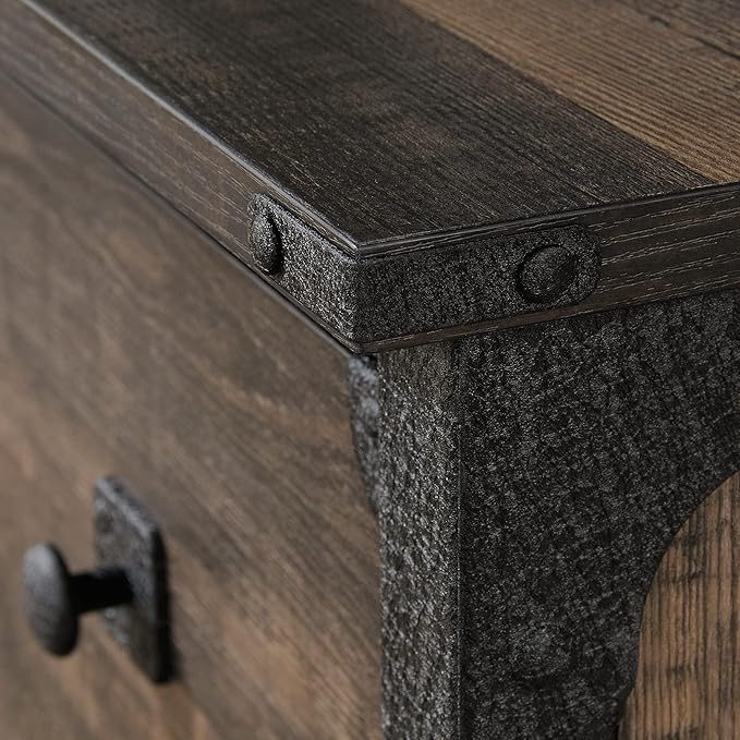 Sauder Steel River Lateral File, L: 30.08" x W: 20.75" x H: 29.53", Carbon Oak Finish - LeafyLoom