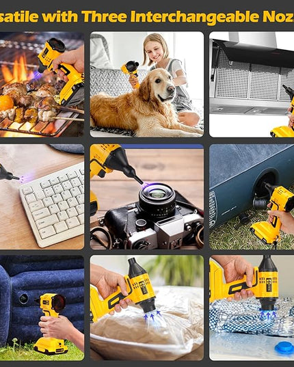 Air Blower Brushless HighSpeed Motor Compatible with DeWALT 18v 20v Max Battery Air Duster Leaf Blower for Camping BBQ & Workshop (Battery not included) - LeafyLoom