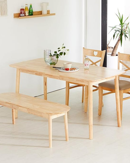 Livinia Cabin Dining Chair Set of 2, Solid Malaysian Oak PU Leather Upholstered Cushion Seat Wooden Ladder Back Side Chairs (Natural-Oak) Assembly Required - LeafyLoom
