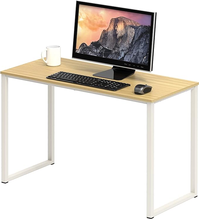 SHW Home Office 32-Inch Computer Desk, Oak - LeafyLoom