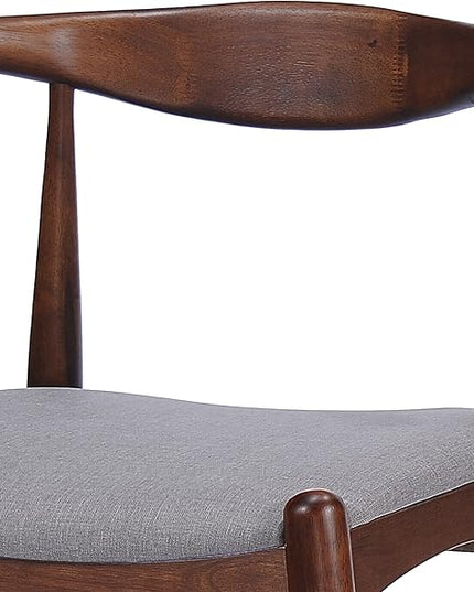 Christopher Knight Home Francie Fabric and Walnut Wood Dining Set, Light Grey / Walnut - LeafyLoom