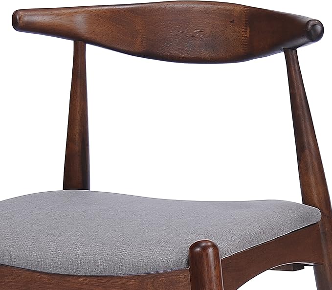 Christopher Knight Home Francie Fabric and Walnut Wood Dining Set, Light Grey / Walnut - LeafyLoom