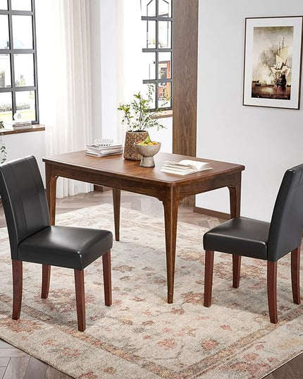 Dining Chairs, Kitchen Chairs Set of 2 with Solid Wood Legs, Armless Upholstered Indoor Kitchen Dining Room Chairs for Dining Room, Kitchen Chairs Parson Chairs - LeafyLoom