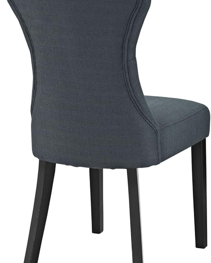 Modway Silhouette Modern Tufted Upholstered Fabric Parsons Kitchen and Dining Room Chair in Gray - LeafyLoom