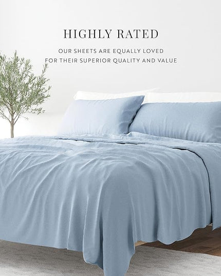 Linen Market Bed Sheets for Queen Size Bed (Light Blue) - Sleep Better Than Ever with These Soft and Cooling Queen Sheets - Deep Pocket Fits 16" Thick Beds - 4 Piece Queen Sheet Set - LeafyLoom