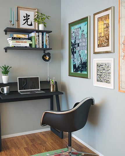 Computer Desk for Bedroom, Office & Small Spaces - Writing Desk Ideal for Students, Kids, Adults - Modern Design Compact Desk with Display Shelf - LeafyLoom