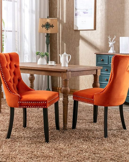 NicBex Haerin-SD-00094-LWJ Dining Chairs, 25.5"x19.7"x37.4", Orange - LeafyLoom