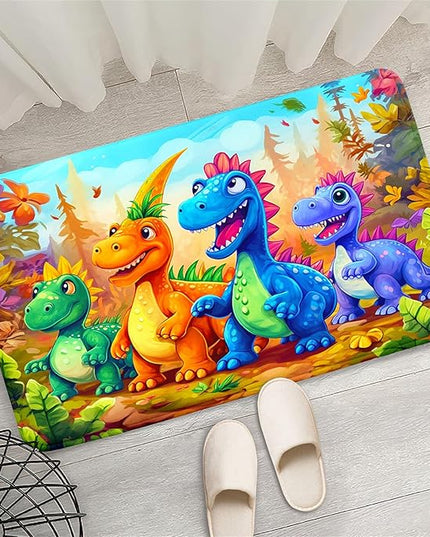 Dinosaur Rug for Boys Room - Colorful Cute Dino Rug for Room Kids Carpet for Bedroom Boys Bedroom Rug Cartoon Dinosaur Rug Cute Dinosaur Rugs for Boys Bedroom,2'×3' - LeafyLoom