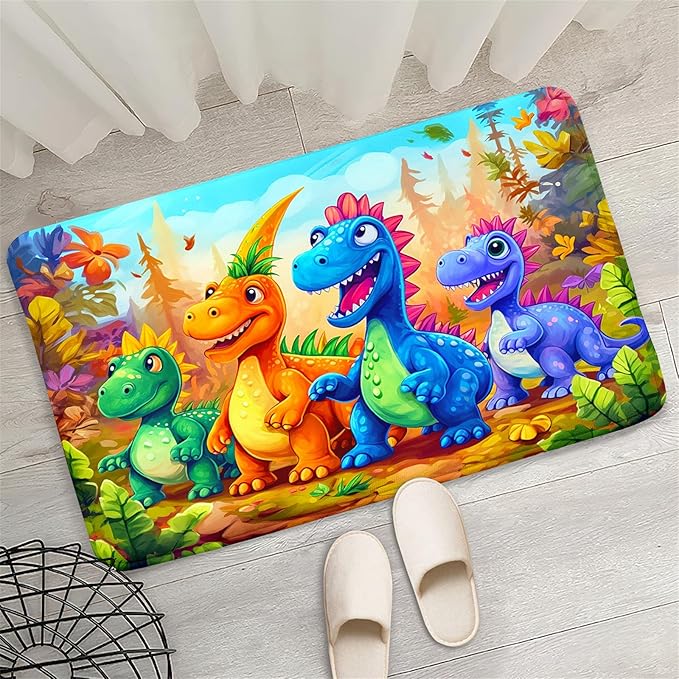 Dinosaur Rug for Boys Room - Colorful Cute Dino Rug for Room Kids Carpet for Bedroom Boys Bedroom Rug Cartoon Dinosaur Rug Cute Dinosaur Rugs for Boys Bedroom,2'×3' - LeafyLoom