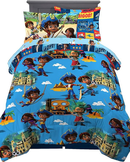 Franco Kids Bedding Super Soft Comforter and Sheet Set with Sham, 5 Piece Twin Size, Santiago Of The Seas - LeafyLoom