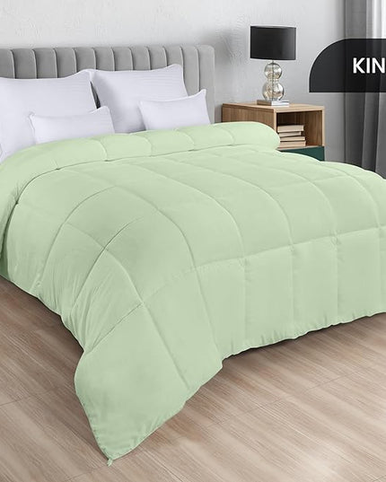 Utopia Bedding All Season 250 GSM Comforter - Plush Siliconized Fiberfill Comforter King Size - Box Stitched (King/Cal King, Sage Green) - LeafyLoom