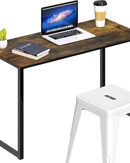 SHW Mission 32 inches Office Desk, Rustic Brown - LeafyLoom