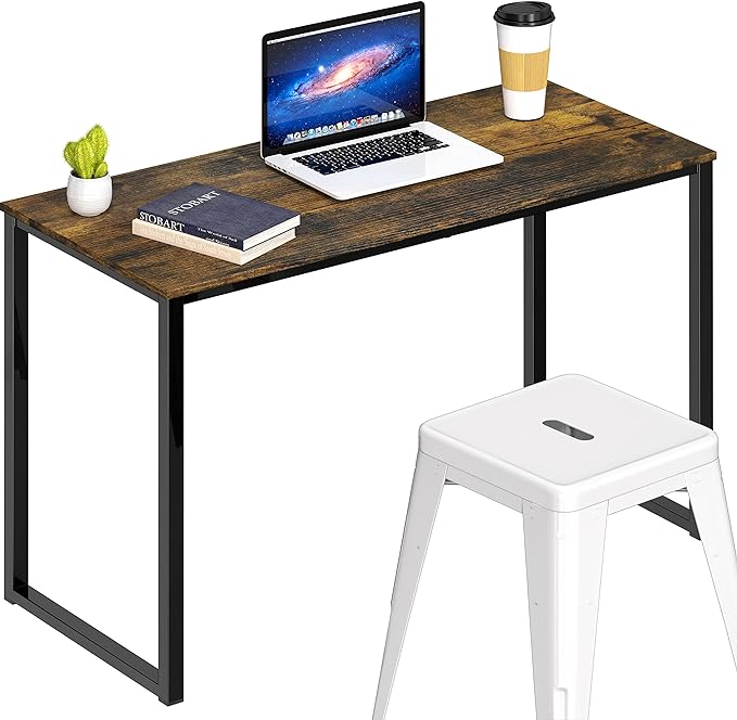 SHW Mission 32 inches Office Desk, Rustic Brown - LeafyLoom