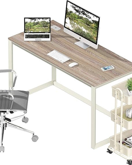 SHW 48" Home Office Computer Desk, 24" Deep, Oak - LeafyLoom