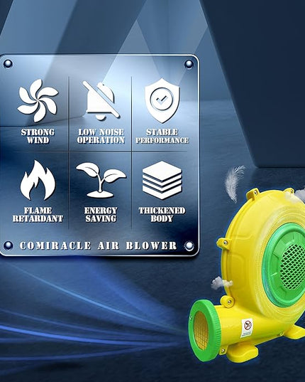 CoMiracle Air Blowers, 950 Watt 1.25 HP Inflatable Bounce House Air Blower, Outdoor Inflatable Castle and Jump Slides Blower - LeafyLoom