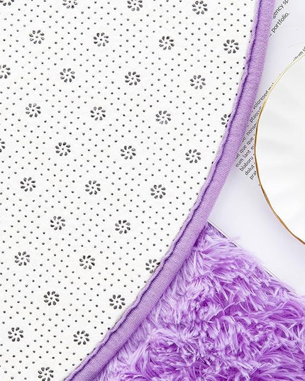 Noahas Ultra Soft Fluffy Bedroom Rugs Kids Room Carpet Modern Shaggy Area Rugs Home Decor 2.6' X 5.3', Purple - LeafyLoom